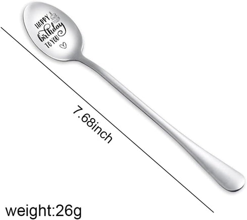 Birthday Spoon Gifts for Women Men Happy Birthday To You Spoons for Best Friend Daughter Son Birthday Gift for Girls Boys Bday Gifts for Sister Br...