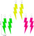 3Pairs 80s 90s Neon Earrings for Women Retro Colorful Acrylic Cassette Tape Flash Lightning Dangle Earrings Geometric Oval Triangle Star Neon Earr...