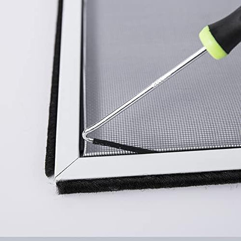 FLYZZZ Window Screen Spline, 0.175" x 100' Window Screen Retainer Spline, Round?Black?Window Screen Repair Tool...