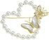 Brooches and Pins with Pearl and Crystal, Fashion Elegant Lapel Pin Jewelry Gifts for Women, Fashionable Accessories (White Heart)...