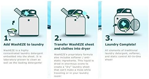 Travel Friendly Laundry Detergent Soap Sheet-No Scent (20 Loads of Laundry) Laundry Sheets are More Efficient Than Powders Pods Pacs or Liquids TS...