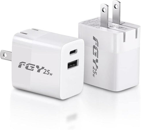 USB C Wall Charger, 25W GaN II Fast Charger Dual Port Charging Block, Fast Charging for iPhone14/13/12/11/Pro Max/Pro/Plus, iPad Pro, Samsung Gala...
