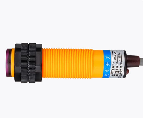 Heyiarbeit M18 Diffuse Photoelectric Switch Sensor Optical E3F-DS30C4 3 Lines NPN 30 cm Adjustable NPN Proximity Switch DC 6-36V...