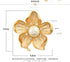 Yellow Flower White Pearl Brooch Gold Autumn Flower Pins Autumn Fall Flower Broach for Mother Wife GF Wedding Bridal Bouquet Party Charm Flower Pi...