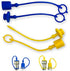 2sets 1/2 ISO A+ISO 5675 Hydraulic Coupler Male Dust Cap and Female Plug Cover,Hydraulic Quick Disconnects Port Plug Cover Fittings, Yellow + blue...