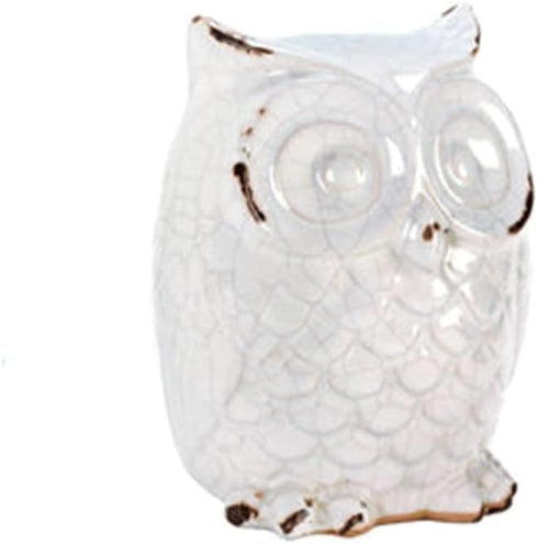 Distressed White Owl Figurine 4.62x4.75x6.5"...