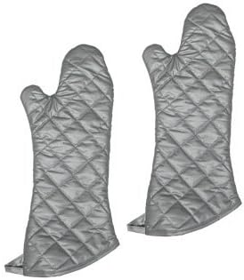 NEW, 17-Inch Silicone Cloth Oven Mitt, Oven Mitts, Heat Resistant to 200° F, Set of 2...
