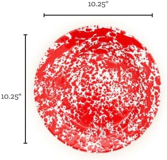 Enamelware Dinner Plate, 10.25 inch, Blue/White Splatter (Single)...