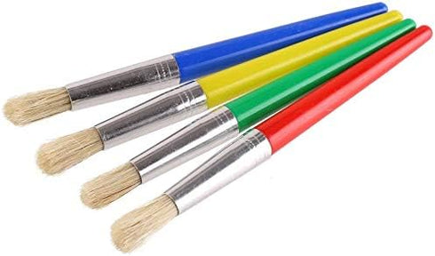 DIYASY 4 Pcs Kids No Spill Paint Cups and 4 Round Paint Brushes 4 Colors Spill Proof Paint Cups for Children’ Art Class and Home....