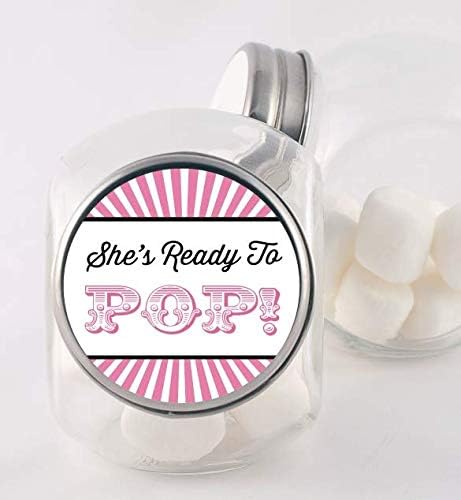 Pink Ready to Pop Baby Shower Stickers | 36 Matte Stickers | 2 Inches Round | Ready to Pop Baby Shower Labels...