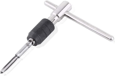 Mesee 6 Pcs Tap Wrench Tool Set, Adjustable T-Handle Ratchet Tap Holder Wrench Machine Screw Thread Metric Plug T-Taps with M3 M4 M5 M6 M8 Taps fo...