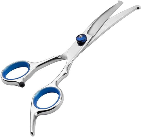 Dog and cat Scissors with Round Tip, Set of 2 Grooming Kit, Stainless Steel Pet Grooming Scissors for Full Body, Face, Nose, Ear and Paw...