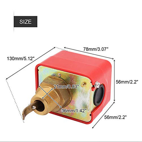 Water Flow Switch Automatic Control Flow Sensor Switch R3/4 Thread Paddle Type Liquid Water Oil Flow Sensor Switch...