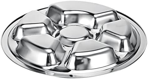 Litewoo Stainless Steel Round Divided Plate 6 Sections...