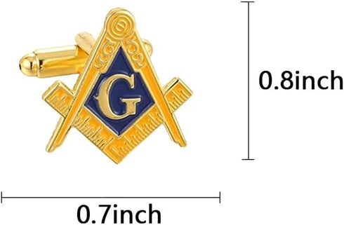 Gudeke Masonic Compasses Freemason Mason Pin and Cuff links and Tie Clip Set...
