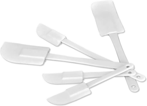 Baking Spatula Set of 5, Non-stick Rubber Plastic Scraper Spatulas Cream Scraping for Cake Cream Mixing Cooking Gadget, BPA Free, Dishwasher Safe,...