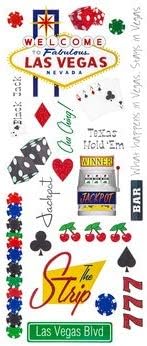 Las Vegas Glitter Travel Scrapbooking Stickers...