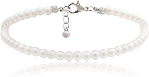 COLORFUL BLING 1Pc Pearl Handmade Anklet Simple Imitation pearls Hand Woven Boho Foot Jewelry Anklet Bracelet Summer Beach for Women...