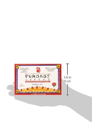 Puroast Low Acid Coffee| Vanilla Single Serve Pods | Medium Roast | High Antioxidants & High pH |No Bitter Aftertaste | Reduced Heartburn & GERD F...