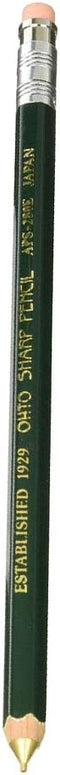 OHTO Mechanical Pencil Wood Sharp with Eraser, 0.5mm, Green Body (APS-280E-Green)...
