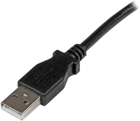 StarTech.com 3m USB 2.0 A to Left Angle B Cable Cord - 3 m USB Printer Cable - Left Angle USB B Cable - 1x USB A (M), 1x USB B (M) (USBAB3ML), Bla...