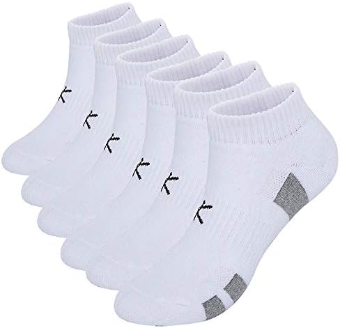 KONY Women's 6 Pairs Thick Cotton Cushioned Low Cut Ankle Athletic Socks Air-cross Mesh No Show Running Socks, Size 6-9...
