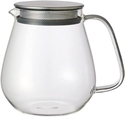 Kinto Stainless Unitea One Touch Teapot 720 Milliliter (24.35 Fl. Oz.) - Heat-resistant Glass Teapot with Stainless Steel Strainer in Lid (Japan I...