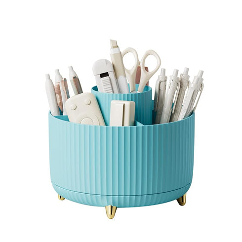 360 Rotating Makeup Brush Organizer With 5 Sections, Spining Countertop Swivel Makeup Brush Holder for Cosmetics, Nail Polish, Art Supply, Bathroo...