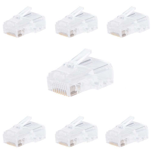 RJ45 Crimp End Pass Through Connector 8P8C UTP Network Plug CAT6 Cable Gold Plated … (50)...