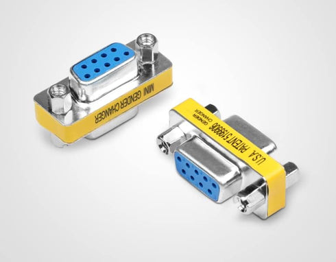 Fielect DB9 VGA Gender Changer 9 Pin Female to Female 2-Row Mini Gender Changer Coupler Adapter Connector for Serial Applications Blue Pack of 1...