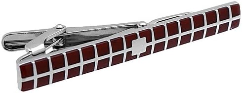 Burgundy Check Tie Clips...