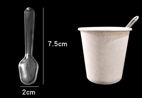 500Pcs 7.5cm/3inch Mini Clear Mini Plastic Spoons Disposable Tasting Spoon Scoops for Dessert Ice Cream Appetizer Cake Spices Food Supply...
