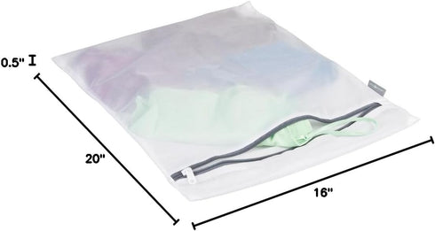 iDesign Mesh Laundry Bag Built in Zipper for Delicates, 16" x 0.5" x 20", Large...