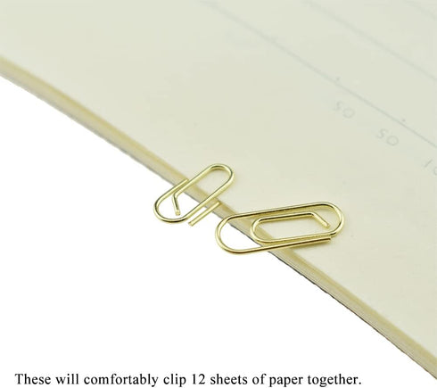 HAHIYO Paper Clips Sturdy 0.59 inches Length 50 Pack Mini Paperclips Heavy Duty Tight Grip Rust Proof Reusable Metal Bright Gold for Home Office S...