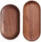 Mini Serving Tray for Jewellery Key Coin Set of 2, Oval Natural Wood Dessert Cup Tray, Small Wooden Cheese Plate, Tableware Decorative Tray (2)...