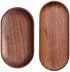 Mini Serving Tray for Jewellery Key Coin Set of 2, Oval Natural Wood Dessert Cup Tray, Small Wooden Cheese Plate, Tableware Decorative Tray (2)...