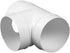 4 Inch Diameter T Joint 3 Way - Duct Splitter for Exhaust Fan Dryer - 3 Way Duct Hose Connector (4'' inch, White)
