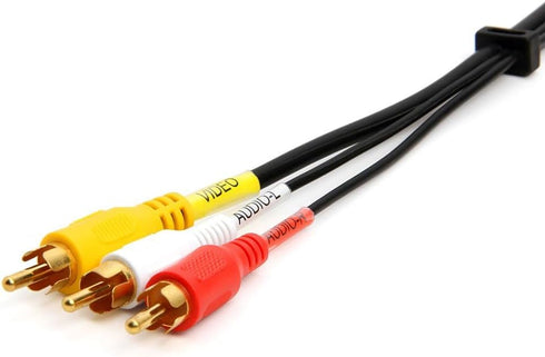 Cmple - 3 RCA Cable 6 Feet Composite Three RCA Male to Male Audio Video Cables A/V Gold Plated Triple Plug to Plug Cord for VHS/DVD Players, TVs...