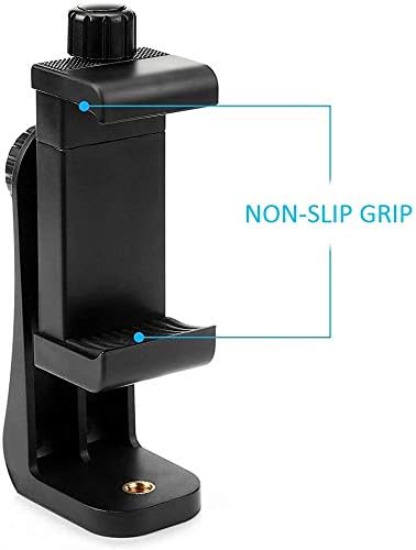 Alphx Universal Smartphone Tripod Cell Phone Holder Mount Adapter Set, Fits iPhone, Samsung, and All Phones, Rotates Vertical and Horizontal with ...