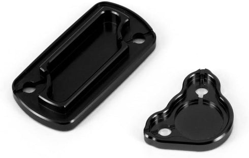 Motorcycle Front And Rear Brake Fluid Reservoir Cover CNC Cap Set For CR125R/250R, CRF150R/250R/250F/250X/450R/450 Dirt Bike, BLACK...