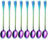 Marco Almond® Long Handle Spoons, Colorful Plated Latte Spoon, Stainless Steel Ice Cream Spoon, Iced Tea, Cocktail Stirring,Tea, Coffee, Milkshake...