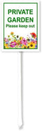 (8x12) IN Private Garden Please Keep Out Yard Sign With Metal Stake For Garden Grass Farm Decor Lawn Sign Stand Tin Keep Out Sign Outdoor Decorati...