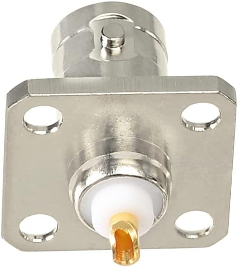 Superbat BNC Connectors BNC Female Jack 4 hole Flange Panel Chassis Mount Coaxial Solder Connector 5pcs...