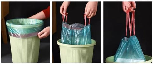 75 Count Drawstring Trash Bags,Thickened Garbage Bags 19.7" x 17.7"Unscented Trash Bags for Kitchen, Bathroom, Office Waste Bin Liners (Black)...