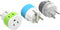 OREI Denmark Power Plug Adapter with 2 USA Inputs - Travel 3 Pack - 1 Type K & 2 Type E/F Safe Grounded Use with Cell Phones, Laptop, Camera Charg...