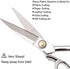 10" Heavy Duty Tailor Scissors Stainless Steel Shears Sewing Dressmaking Multi-Purpose Cloth Cutting Fabric Leather and Raw Materials 10 inch (Sil...