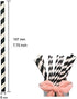 Black Striped Paper Straws, Colorful Stripes Paper Drinking Straws 100 Pack (Black Stripes), Durable & Biodegradable Drinking Straws...