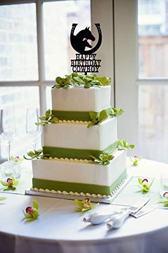 Happy Birthday Cowboy Cake Topper, Unicorn Cake Topper, Horseshoe Cake Topper, Birthday Party Decoration...