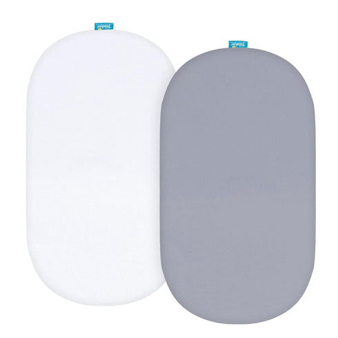 Bassinet Sheets Fit for Rectangle, Hourglass or Oval Bassinet Mattress, Universal Fitted Sheet Set for Various Bassinet Mattress Pad, 2 Pack, Ultr...