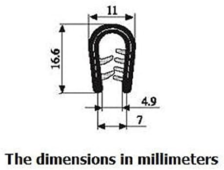 M M Seals - Edge Trim Black Fits 1/5 Inch (4.9mm), Leg 0.65 Inch (16.6mm), Length 3 Feet (1Meter) - No Glue Decorative Anti-Scratch Anti-Collision...